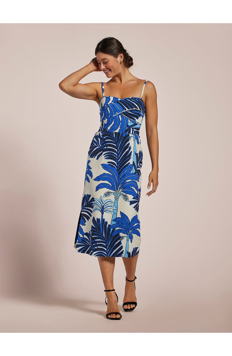 Tori Richard Royal Holiday Magnolia Dress, Main, color, Marina