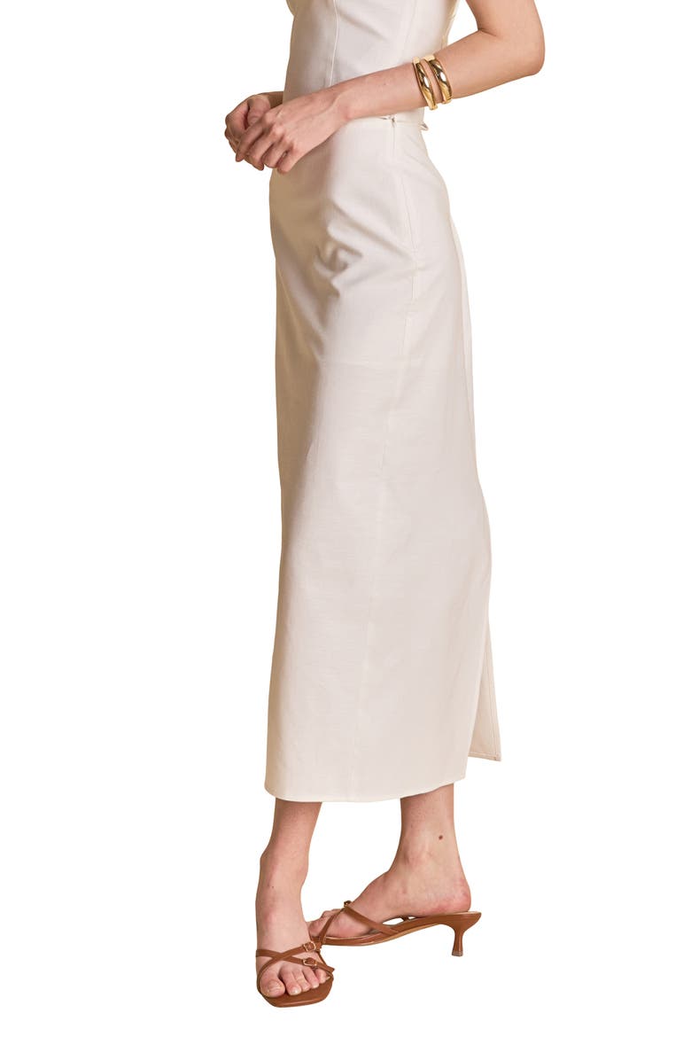 Linen Maxi Skirt, Alternate, color, WHITE