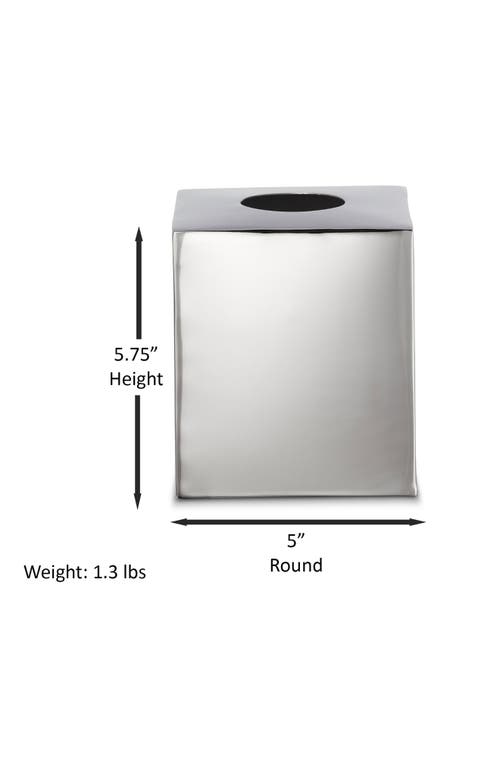 Roselli Trading Company Modern Tissue Box Cover In Silver