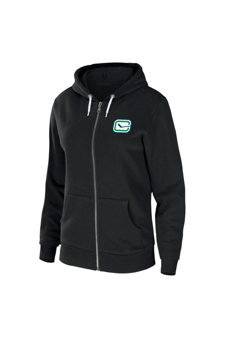 Women's WEAR by Erin Andrews Black Vancouver Canucks Sponge Fleece Full-Zip Hoodie, Alternate, color, Black