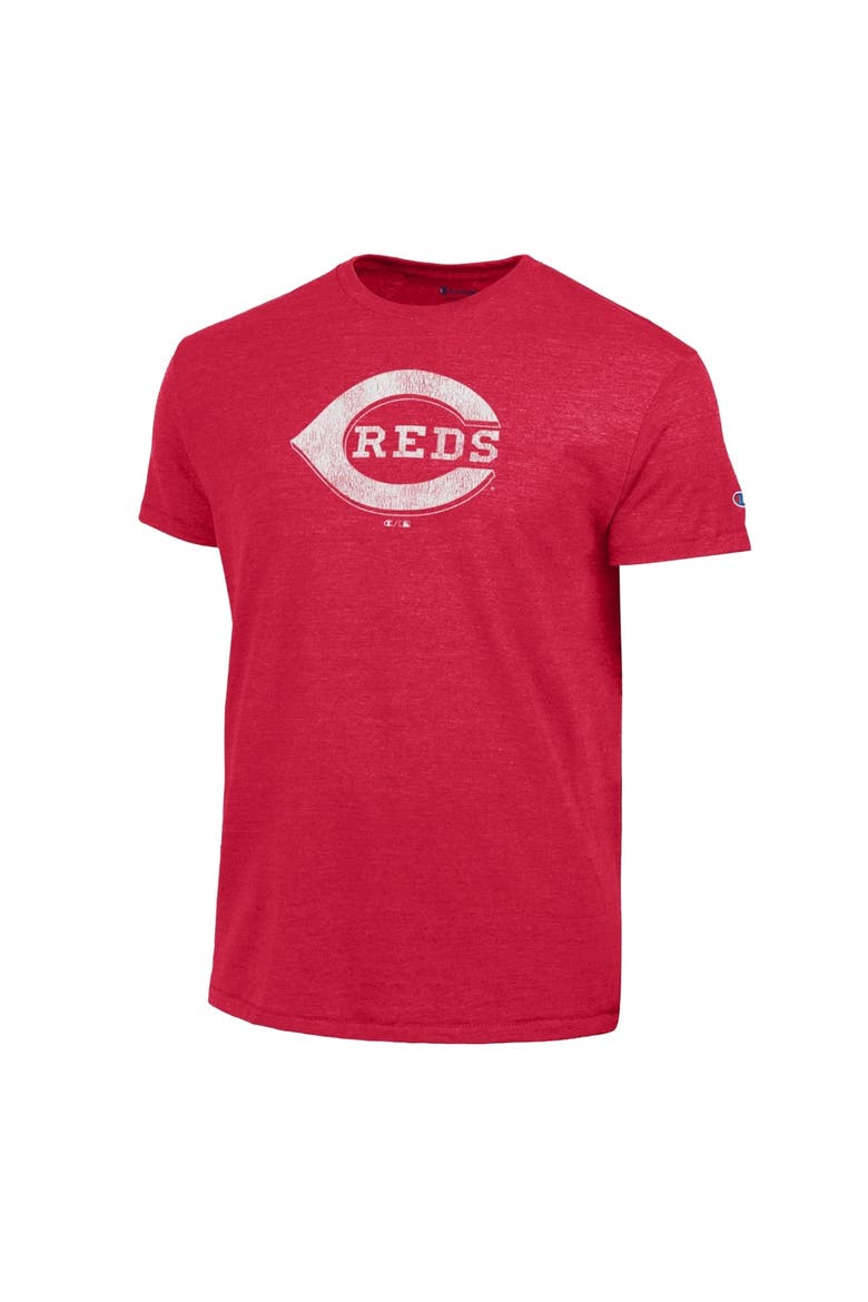 Men's Champion  Red Cincinnati Reds Tri-Blend T-Shirt, Alternate, color, Red