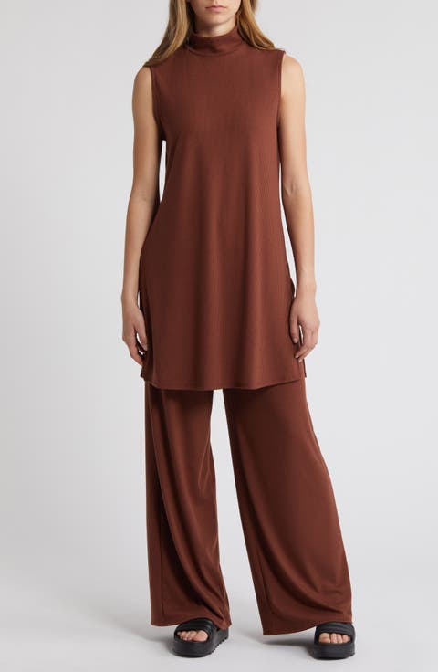 Gigi Rib Sleeveless Top & Wide Leg Pants