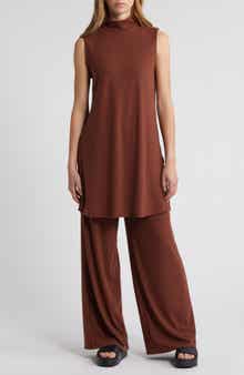 Dressed in Lala Gigi Rib Sleeveless Top & Wide Leg Pants