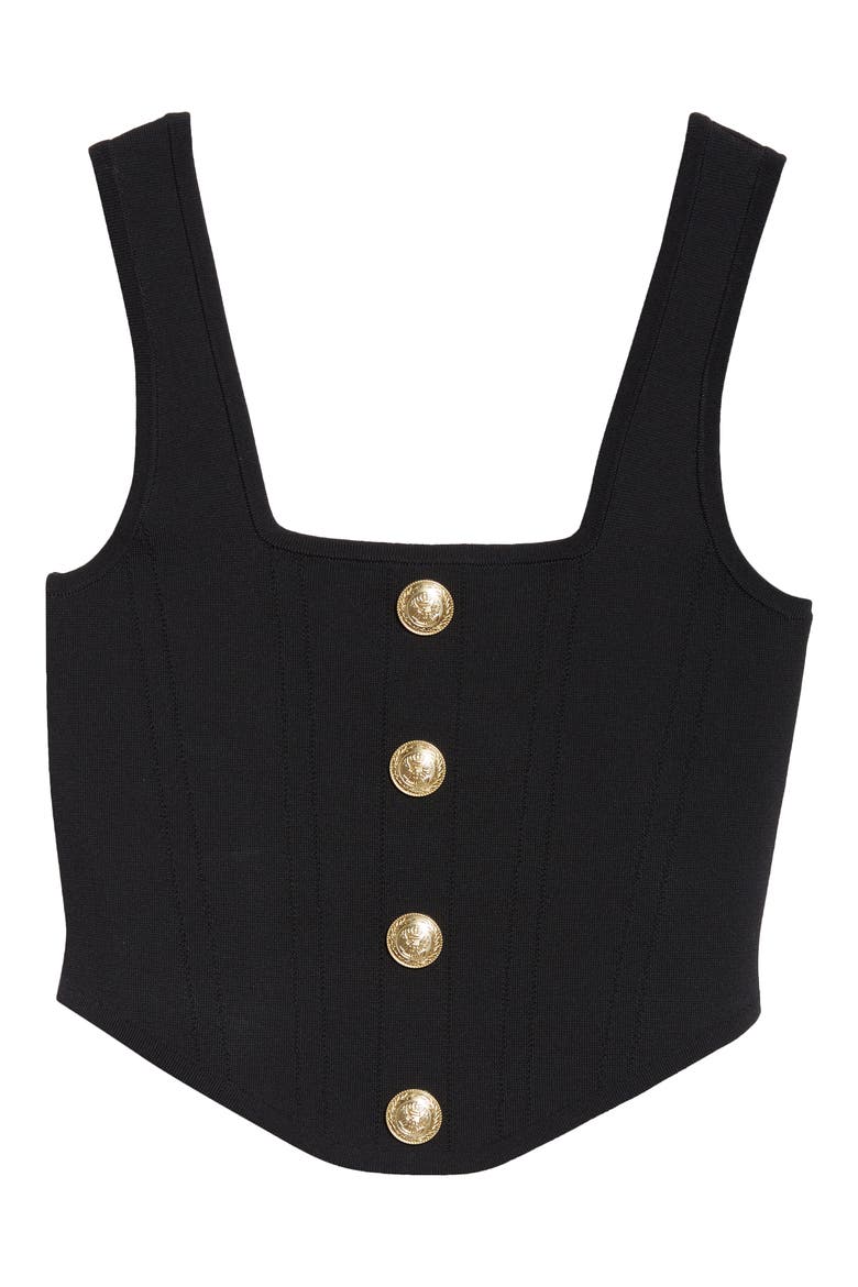 Saga Square Neck Tank, Alternate, color, BLACK/ GOLD