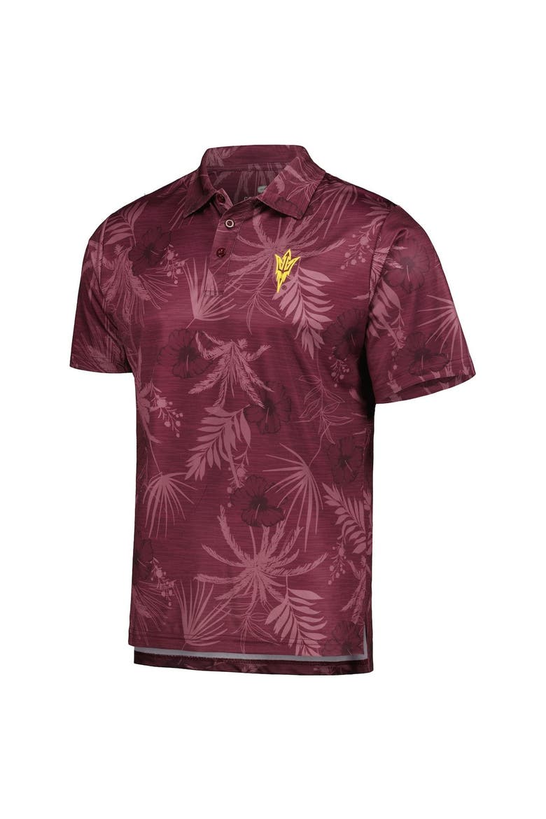 Men's Colosseum Maroon Arizona State Sun Devils Palms Team Polo, Alternate, color, Maroon