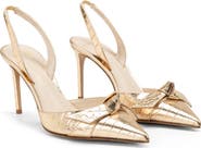 Alexandre Birman Clarita Croc Embossed Pointed Toe Slingback Pump