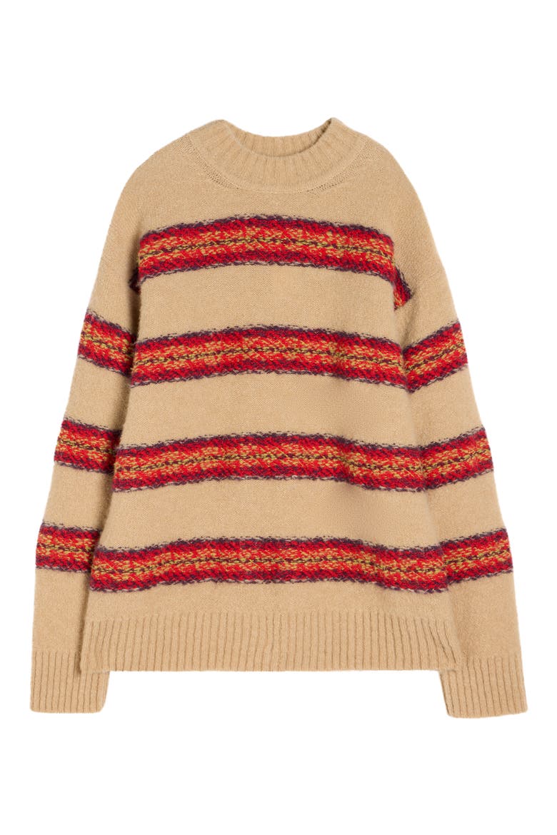 Master Stripe Alpaca & Wool Blend Sweater, Alternate, color, ECRU