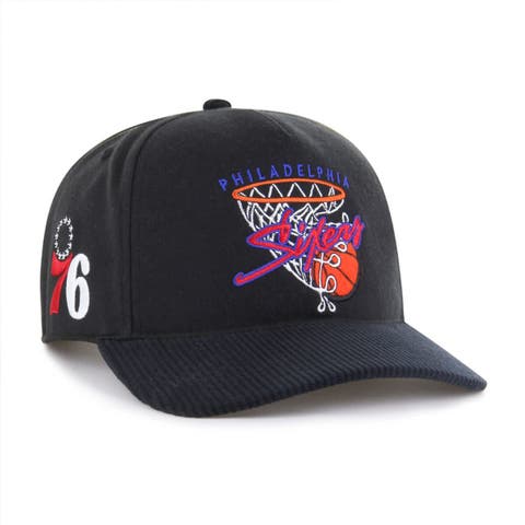 Men's '47  Black Philadelphia 76ers Nothing But Net Hitch Adjustable Hat
