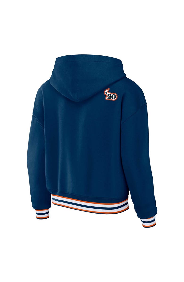 WEAR by Erin Andrews Women's WEAR by Erin Andrews Navy Chicago Bears Plus Size Lace-Up Pullover Hoodie, Alternate, color, Navy