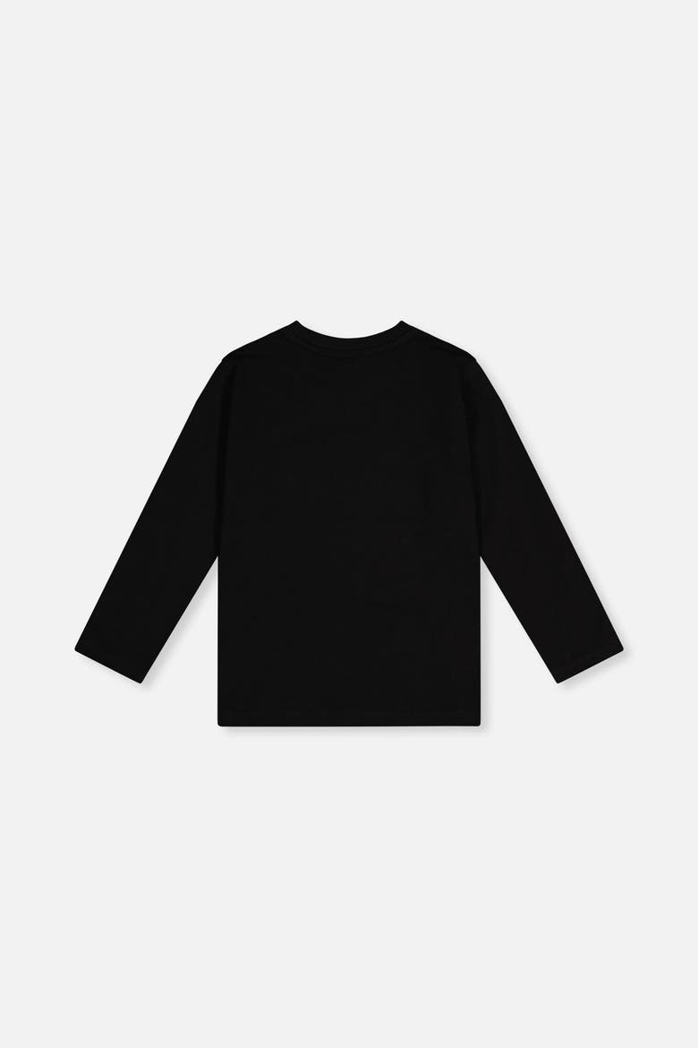 Organic Cotton Jersey Long Sleeve Bear Graphic T-Shirt, Alternate, color, Black and Beige