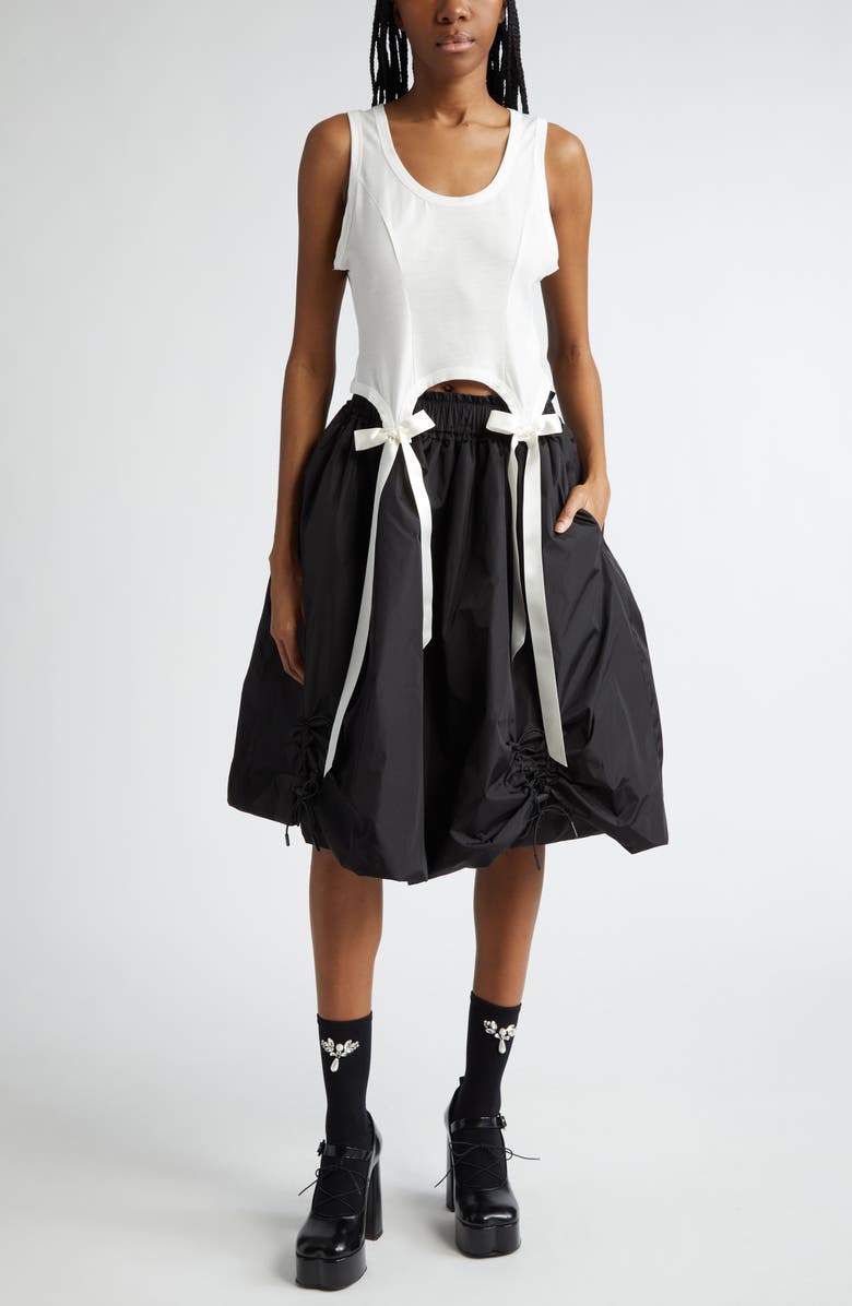 Simone Rocha Easy Bow Tails Cotton Tank, Alternate, color, Ivory