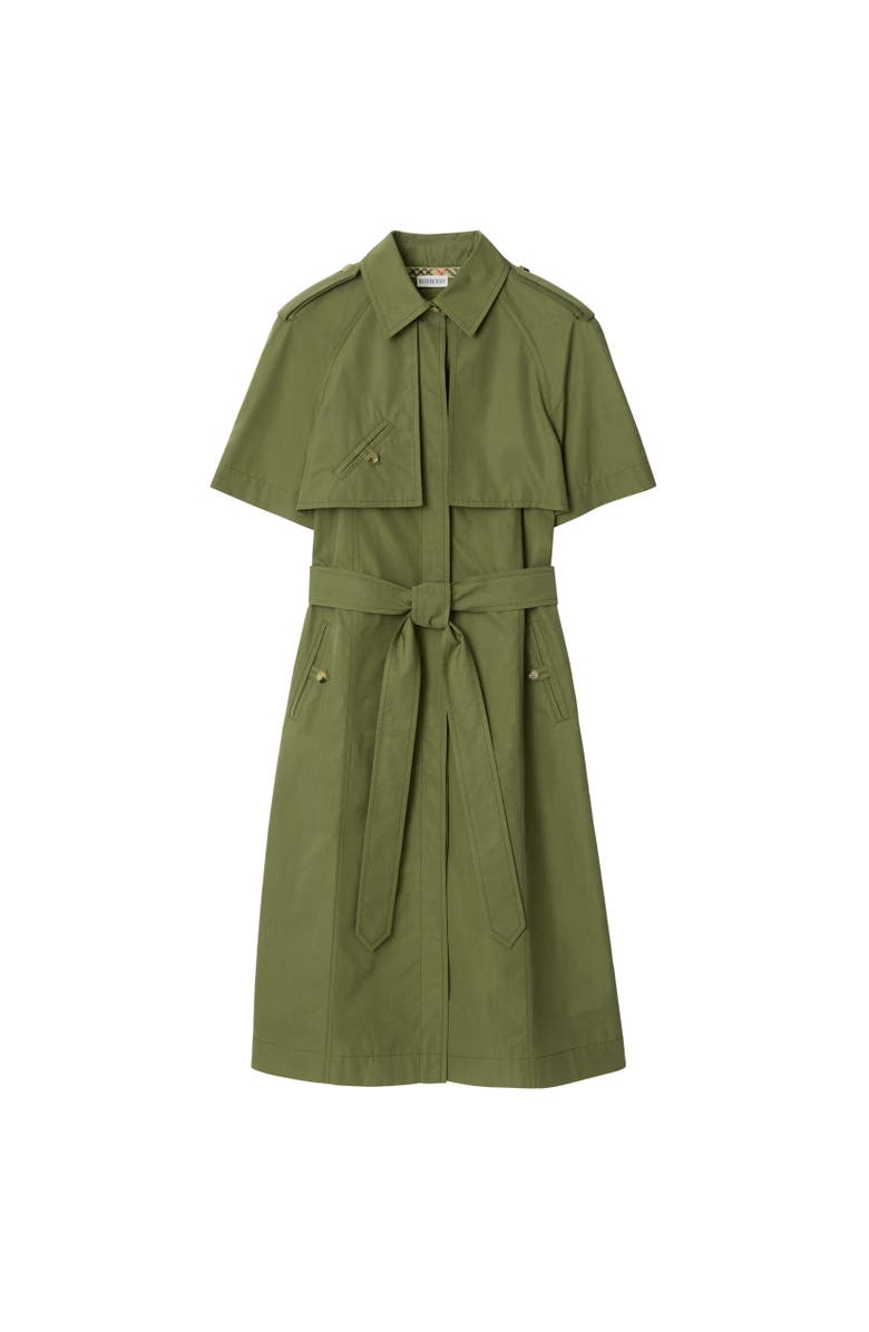Burberry Cotton Poplin Trench Dress, Alternate, color, Pasture Green