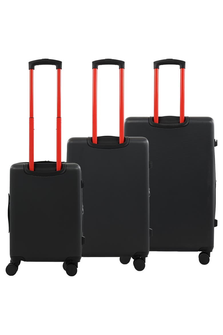 Molded U 3-Piece Hardside Spinner Luggage Set 22", 26.5" & 30.5" Expandable Suitcases, Alternate, color, BLACK