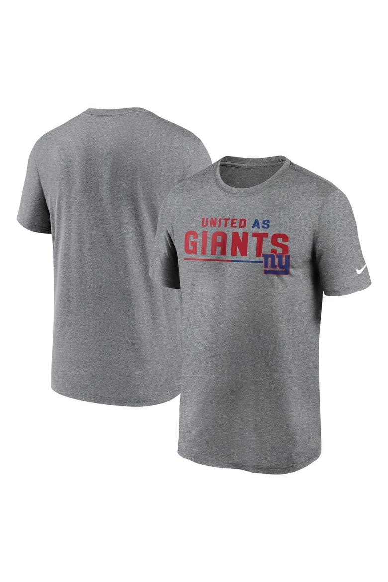 Men's Nike Heather Gray New York Giants Legend Team Shoutout Performance T-Shirt, Main, color, Heather Gray