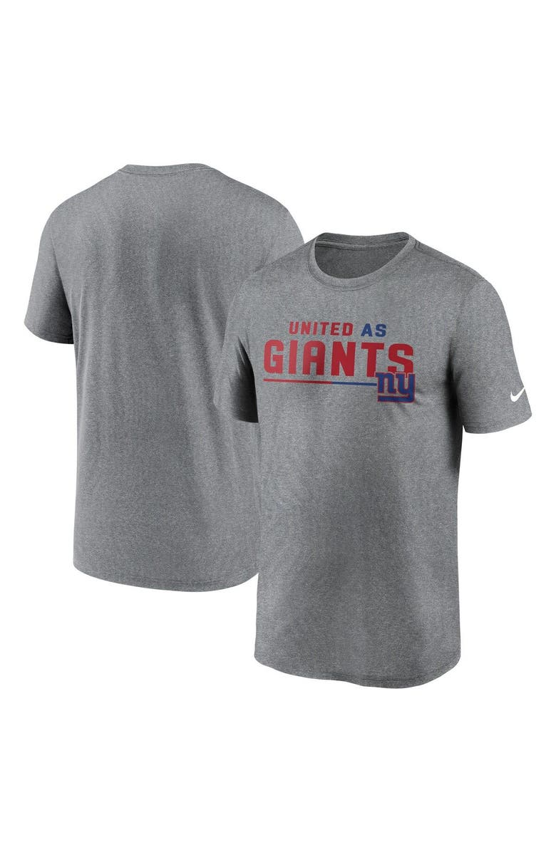 Nike Men's Nike Heather Gray New York Giants Legend Team Shoutout Performance T-Shirt, Main, color, Heather Gray