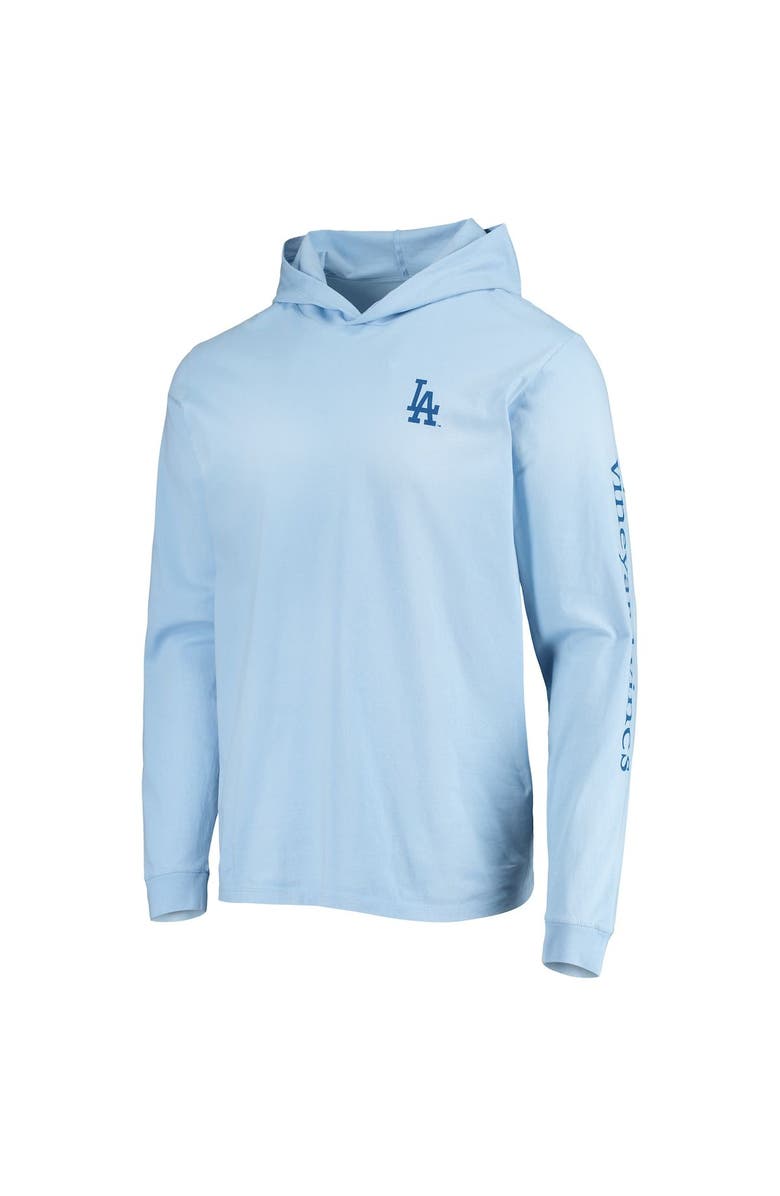 vineyard vines Men's Vineyard Vines Light Blue Los Angeles Dodgers Logo Hoodie Long Sleeve T-Shirt, Alternate, color, Light Blue