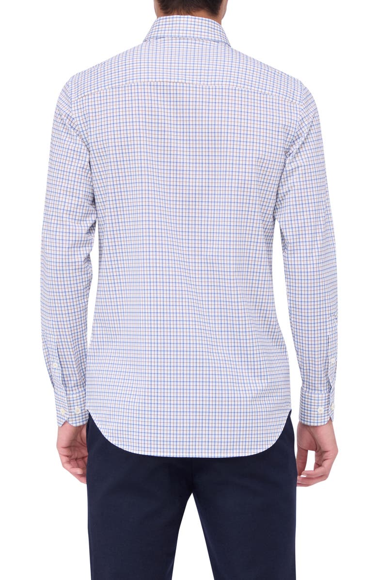 Bugatchi James OoohCotton<sup>®</sup> Tattersall Check Button-Down Shirt, Alternate, color, Sand