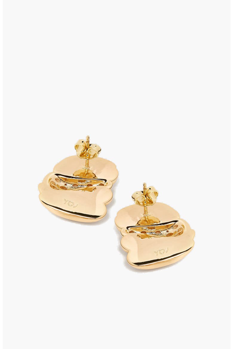 Laque Earrings In Gold And Crystals, Alternate, color, Gold