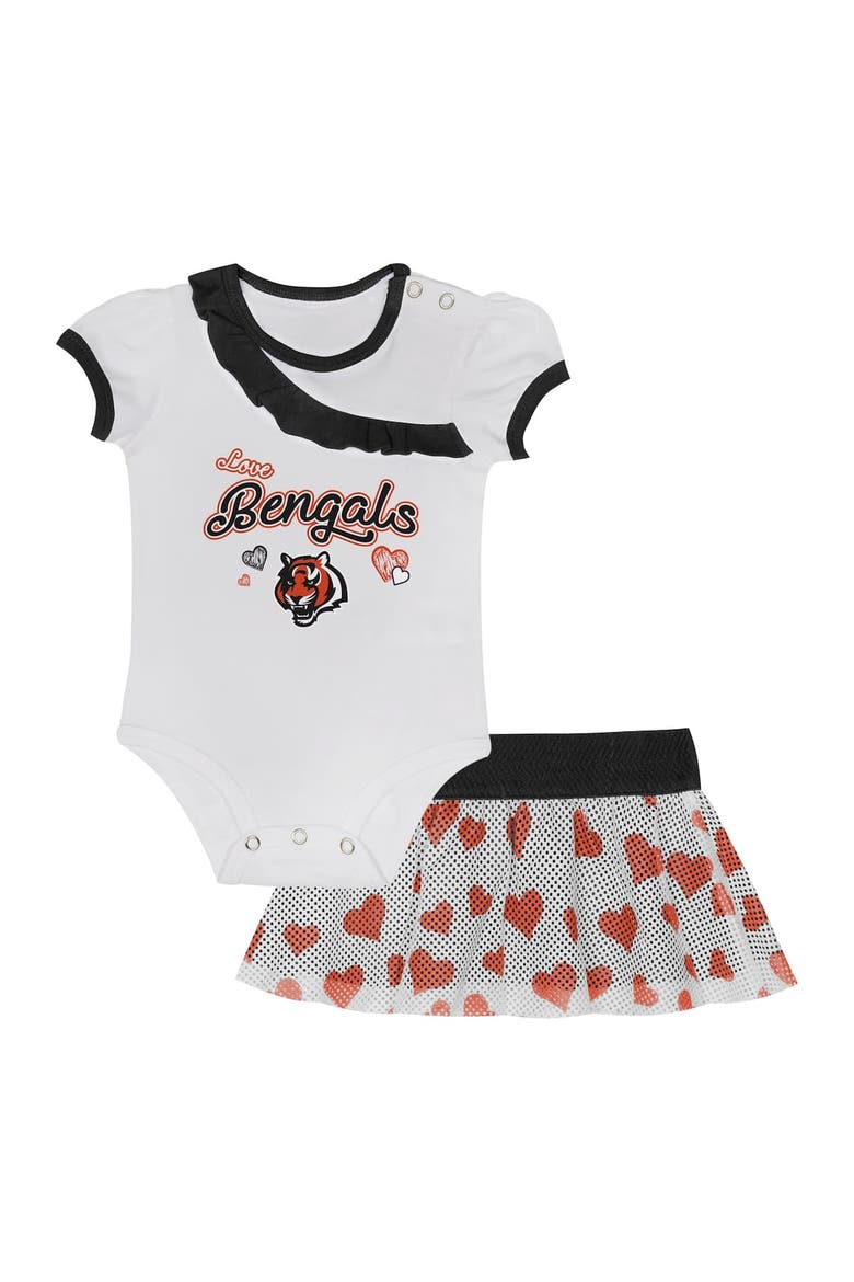 Newborn & Infant Cincinnati Bengals Love My Team Bodysuit & Skirt Set, Main, color, Black