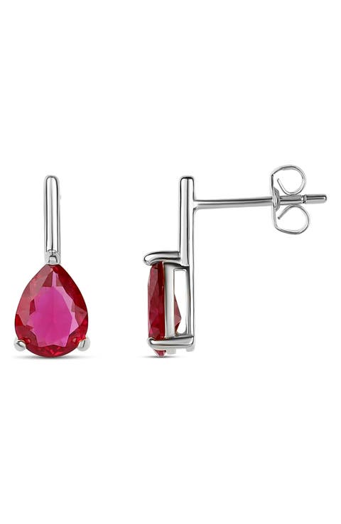 Pear Stone Mini Drop Earrings