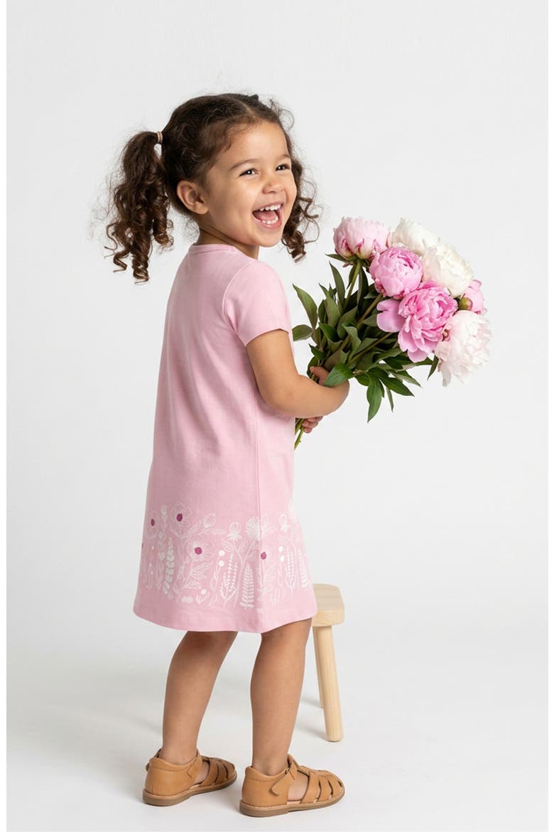 Organic Cotton Short Sleeve T-Shirt Dress & Biker Short 2-piece Set, Alternate, color, Ballet Pink