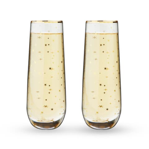 Starlight Stemless Champagne Flutes Set of 2