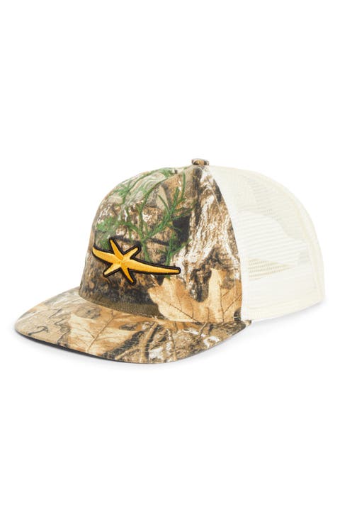 Star Logo Embroidered Soft Body Snapback Trucker Cap