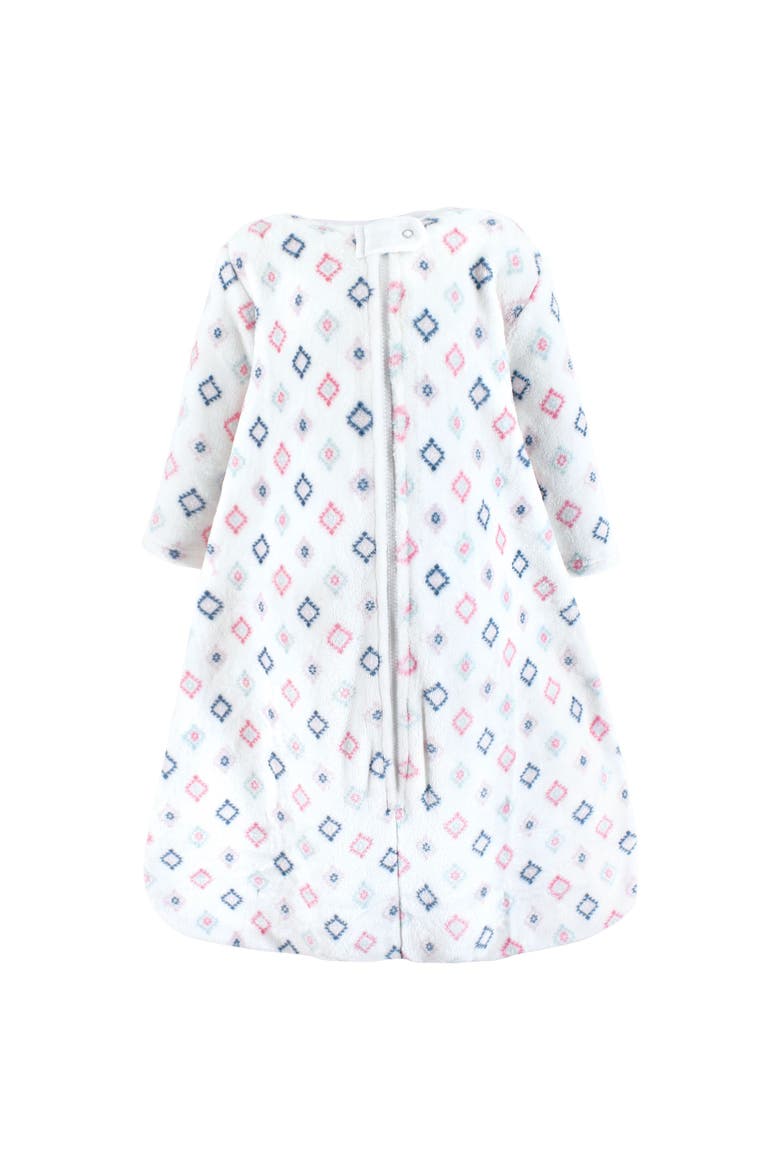 Long Sleeve Plush Flannel Sleeping Bag, Main, color, Long Sleeve Diamond
