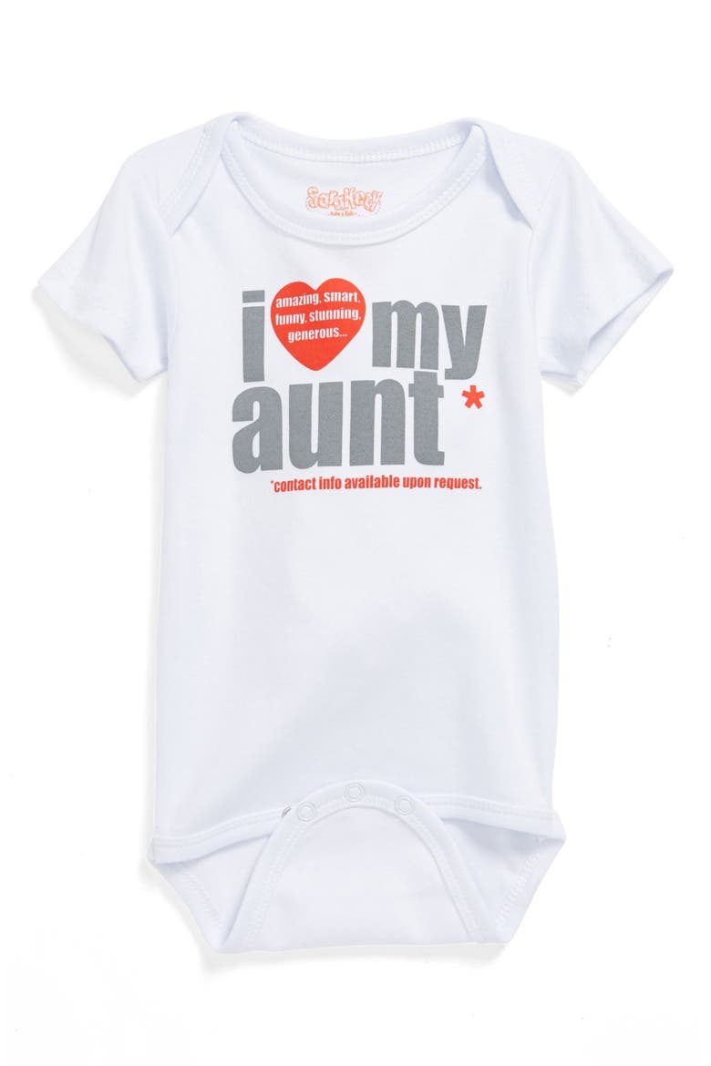 'I Love My Aunt' Bodysuit, Main, color, WHITE