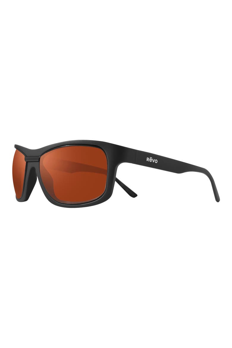 Genesis 57mm Polarized Rectangular Sunglasses, Alternate, color, MATTE BLACK