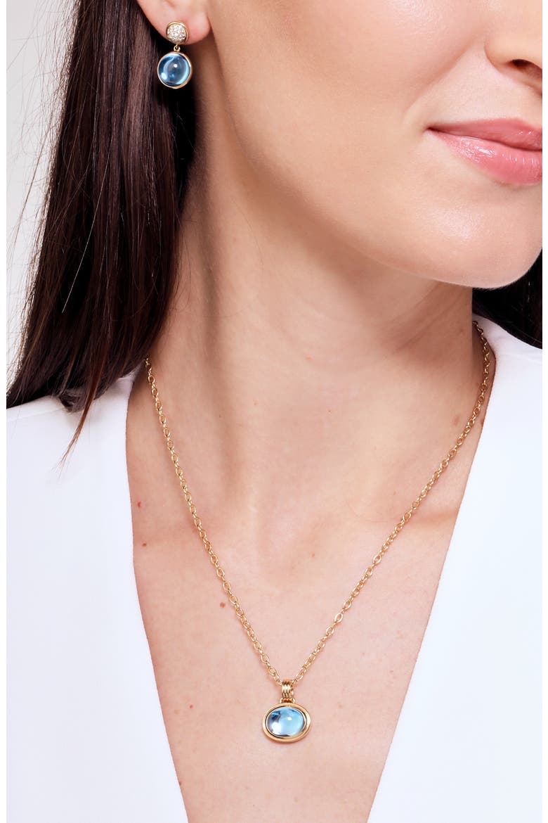 Cirra Oval Necklace, Alternate, color, Blue Topaz