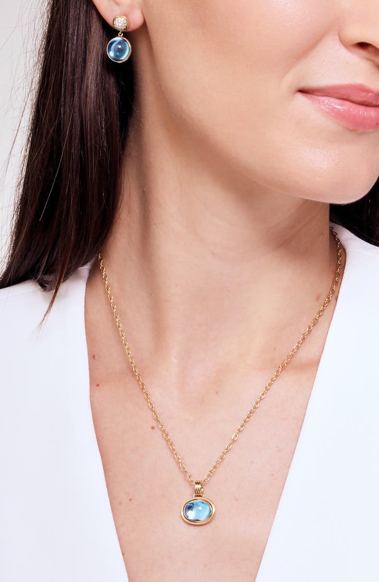 SYNA Cirra Oval Necklace, Alternate, color, Blue Topaz