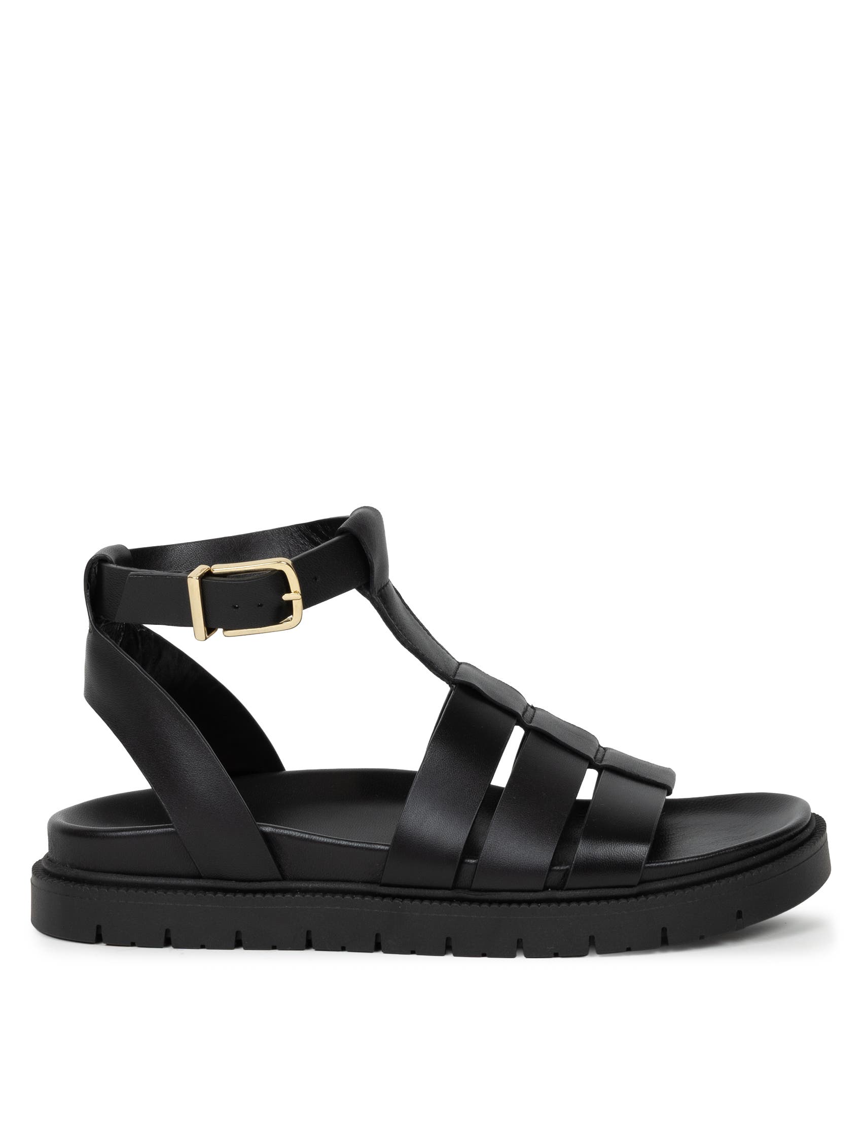 Nellie Flat Sandals, Main, color, Passion Black
