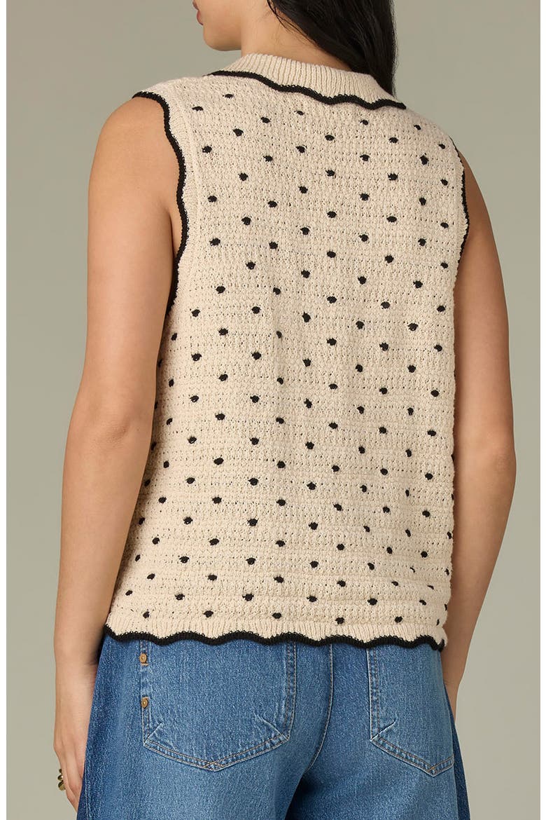 Dot Sweater Tank, Alternate, color, ECRU/ BLACK