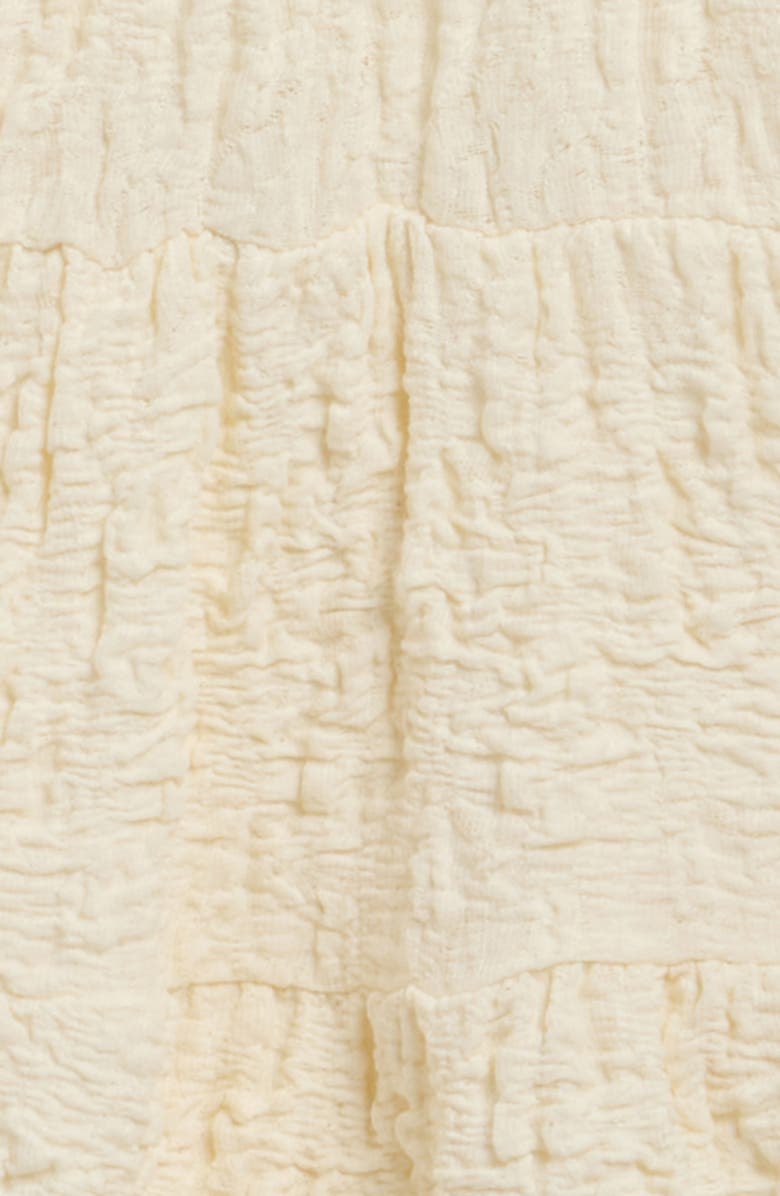 TINY TRIBE Scrunch Cotton Blend Skirted Bodysuit, Alternate, color, Cream