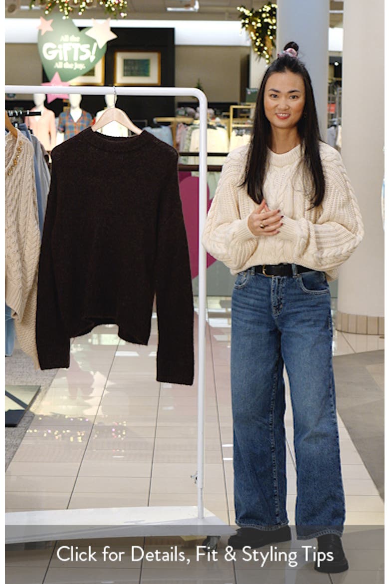 Boxy Fluffy Crewneck Sweater video