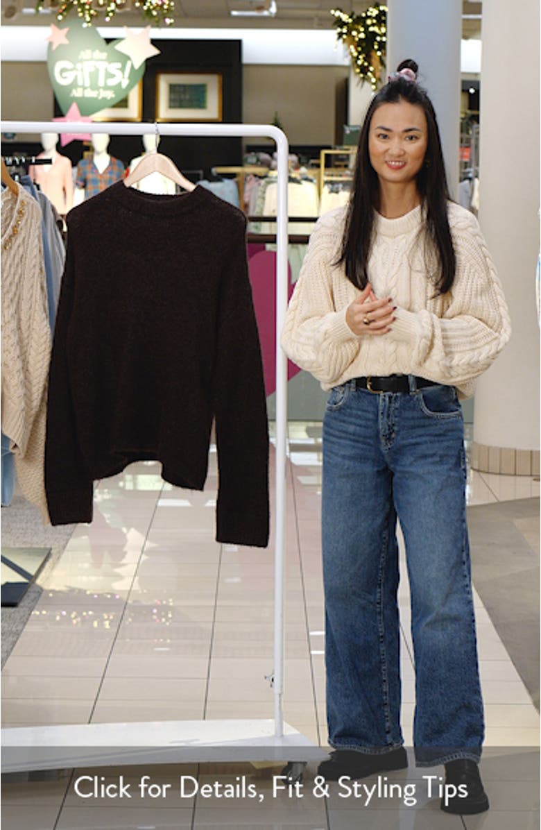 Boxy Fluffy Crewneck Sweater, sales video thumbnail