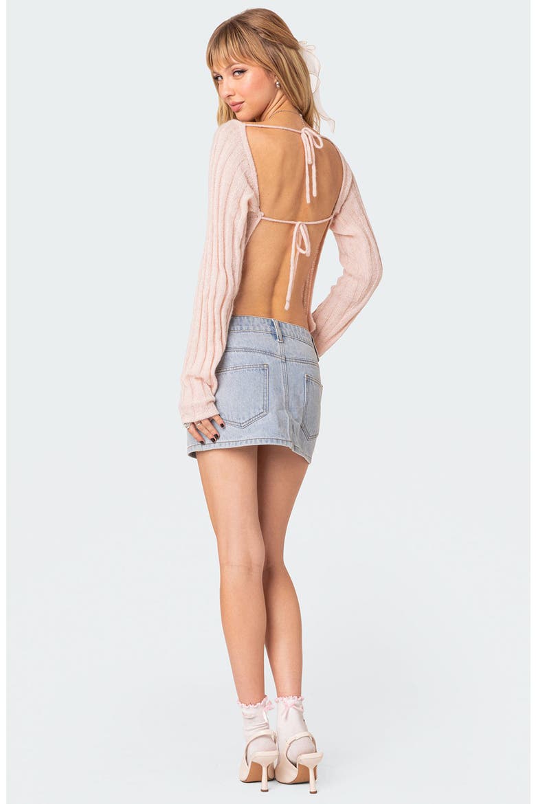Emmy Open Back Sweater, Alternate, color, PINK