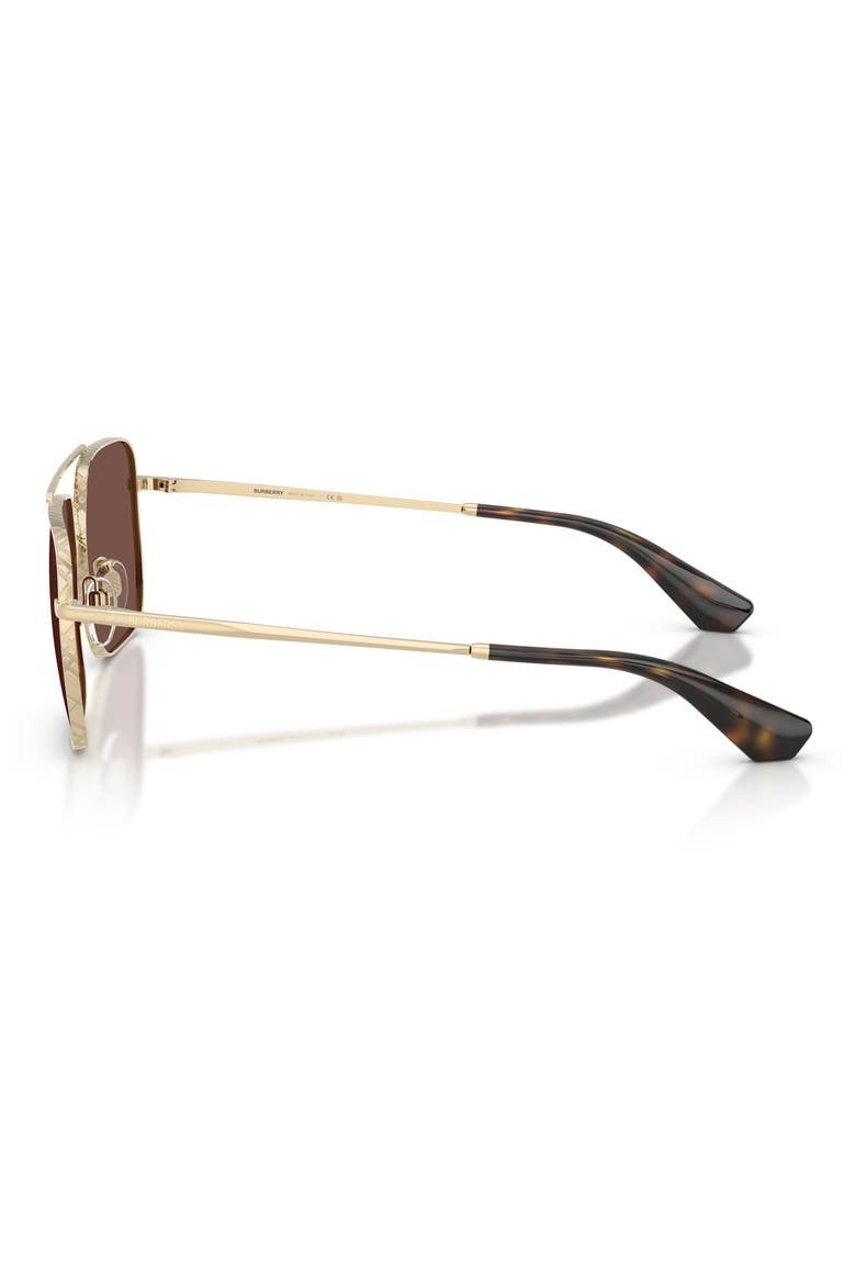 BE3179 57mm Square Aviator Sunglasses, Alternate, color, LIGHT GOLD / BLACK CHOCOLATE