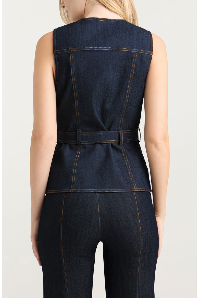 Renee Belted Denim Vest, Alternate, color, INDIGO