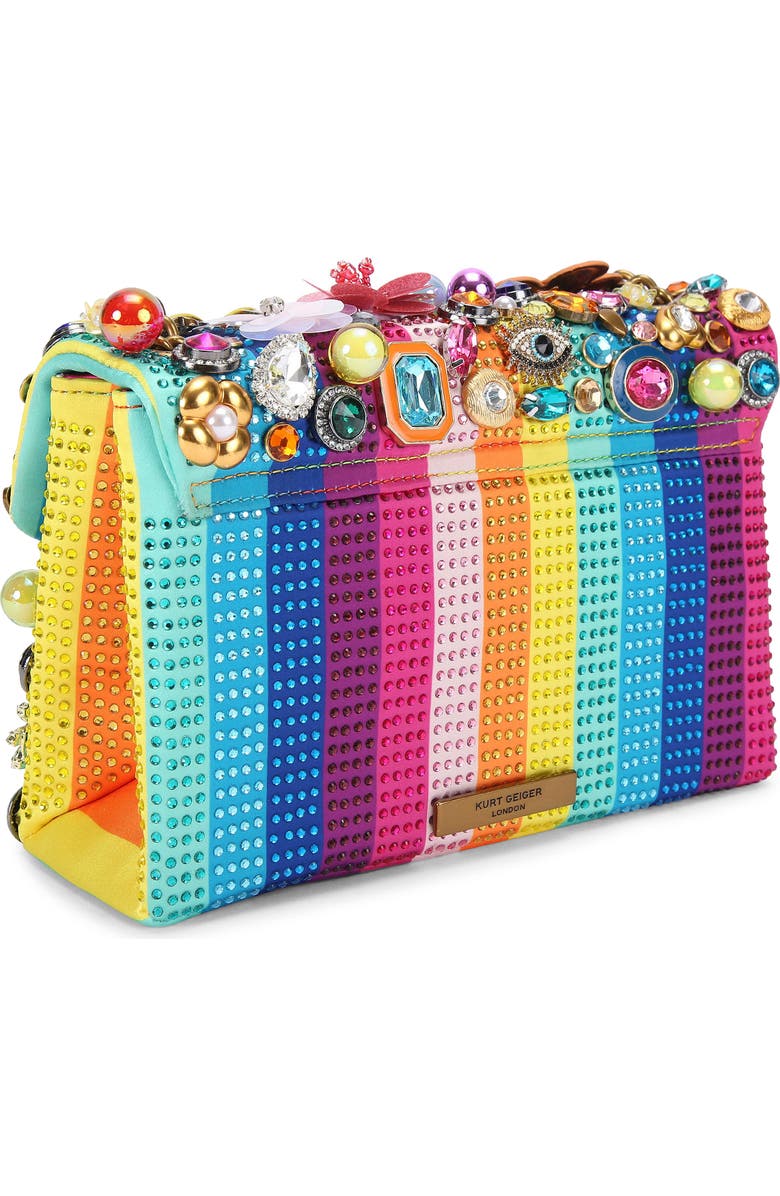 Kurt Geiger London Medium Kensington Tutti Fruitti Embellished Shoulder Bag, Alternate, color, Blue Multi