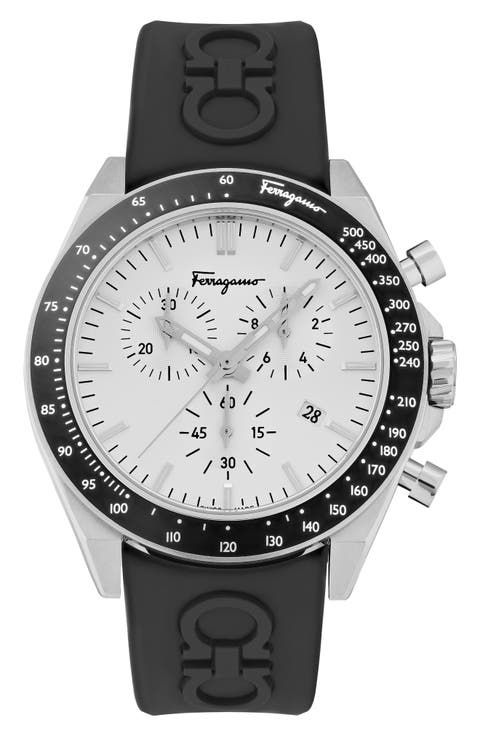 Chronograph Silicone Strap Watch, 43mm