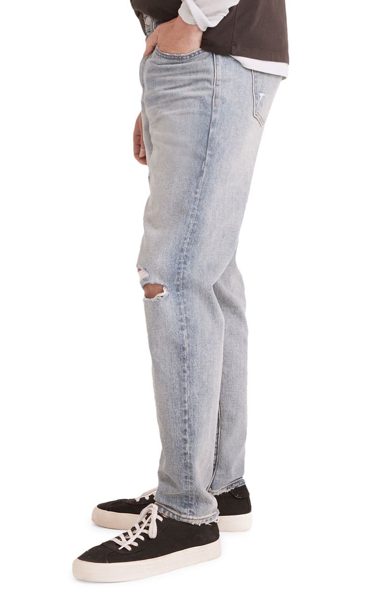 Madewell Men's Relaxed Ripped Taper Jeans, Alternate, color,
