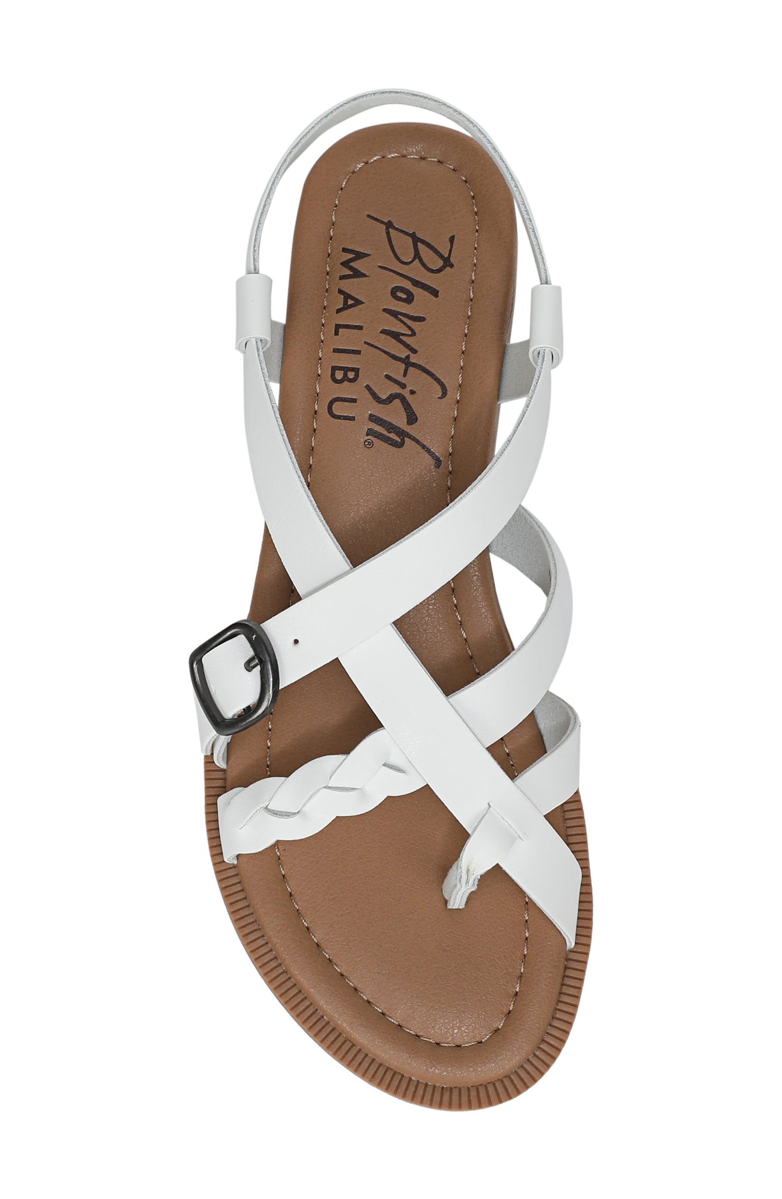 Blowfish Malibu April Wedge Sandal, Alternate, color, White Faux Leather