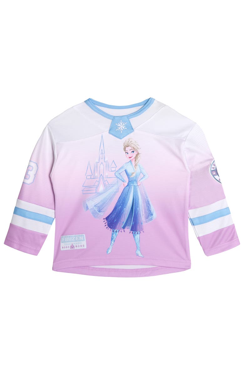 Disney Frozen Queen Elsa Athletic Hockey Jersey, Main, color, Lavender Elsa