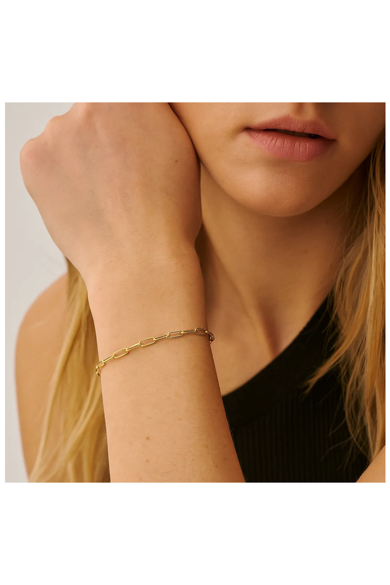 Elegant Gold Paperclip Link Bracelet, Alternate, color, Gold