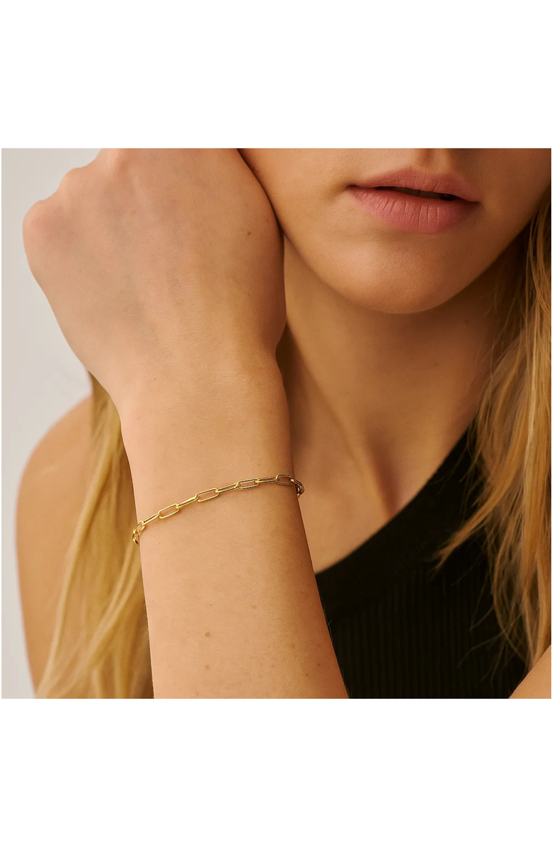 Hollywood Sensation Elegant Gold Paperclip Link Bracelet, Alternate, color, Gold