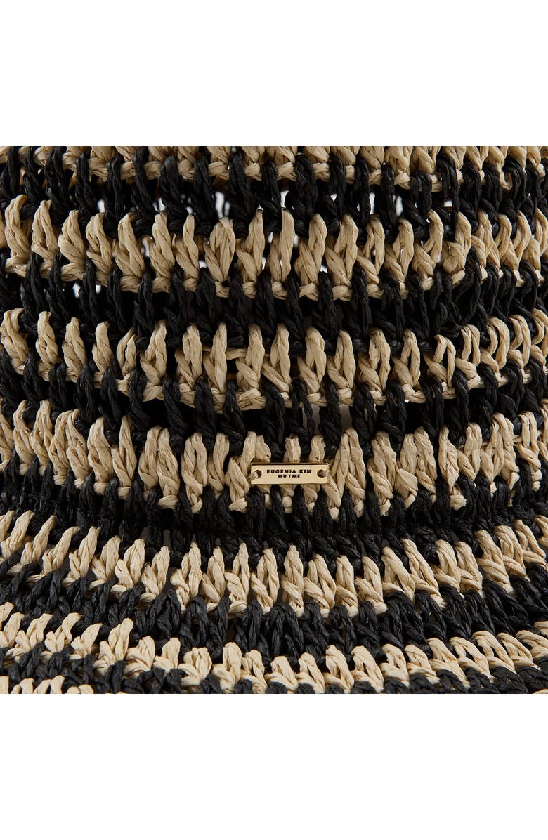 Eugenia Kim Jonah Stripe Packable Straw Bucket Sun Hat, Alternate, color, Natural/ Black