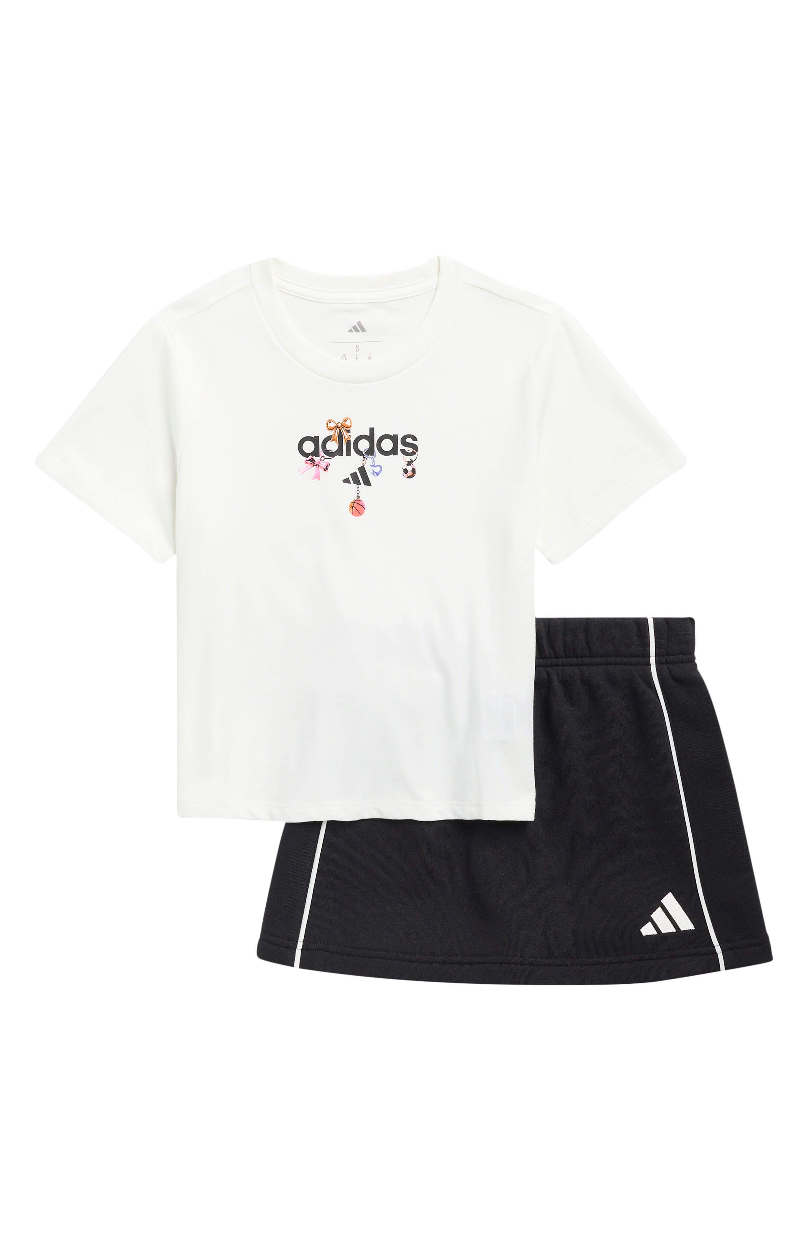 adidas Kids' Logo T-Shirt & Flounce Skirt Set