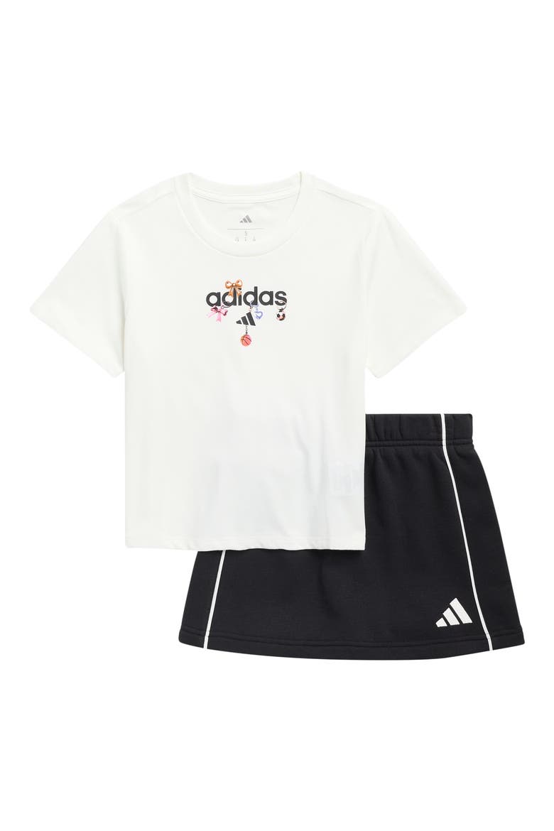 Kids' Logo T-Shirt & Flounce Skort Set, Main, color, OFF WHITE